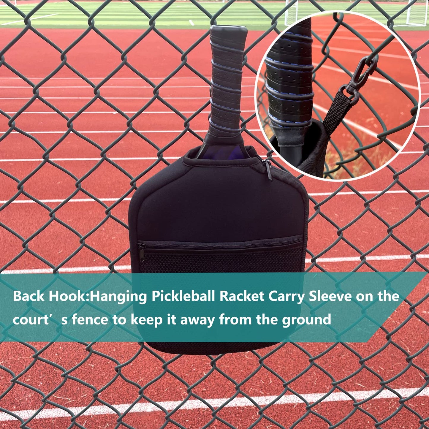 Improved Pickleball Paddle Cover with Hook,Pickleball Racket Carry Sleeve with Zipper,Pickleball Paddle Protective Bag