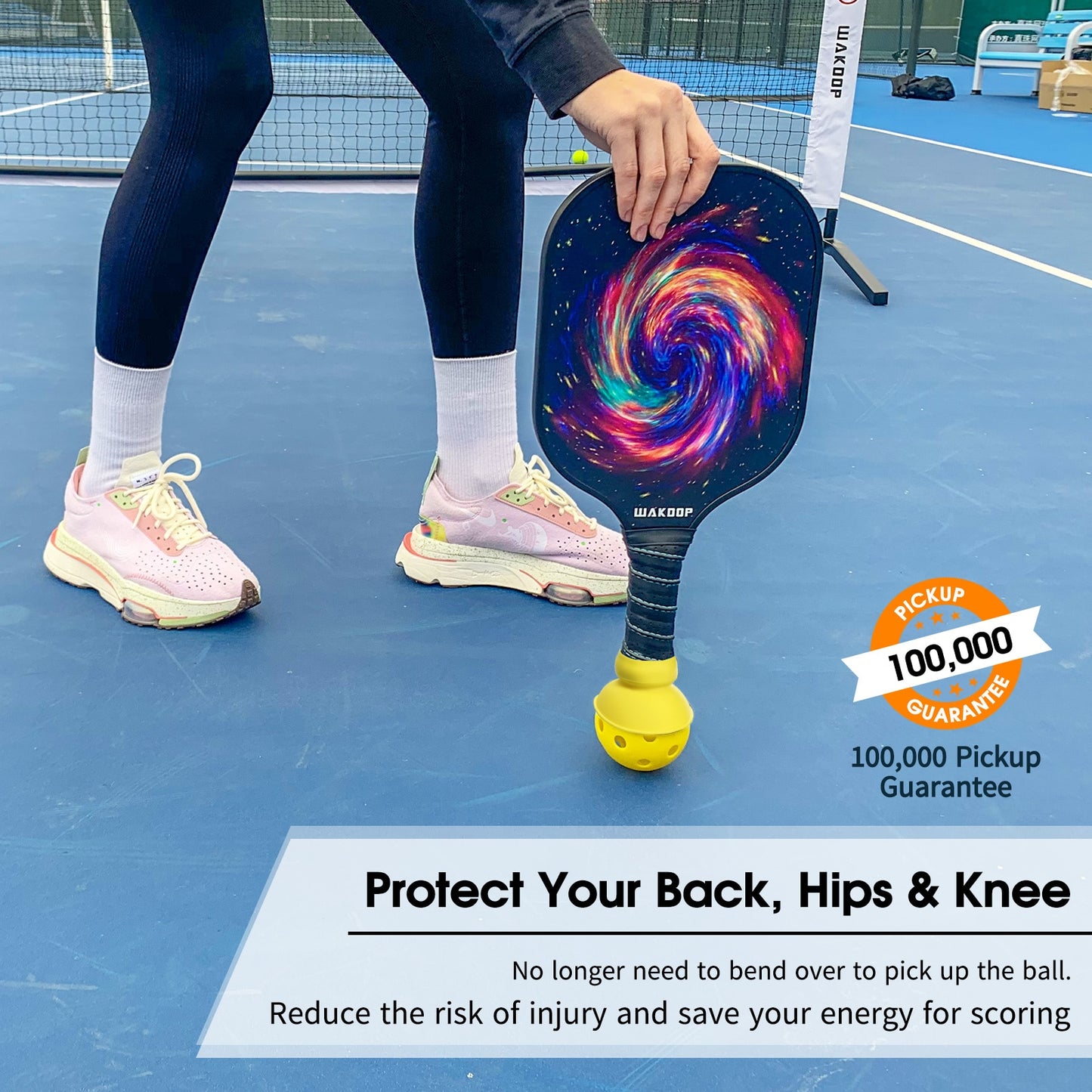 4 pcs Wakdop Pickleball Retriever Pickleupper Fits Standard Paddles