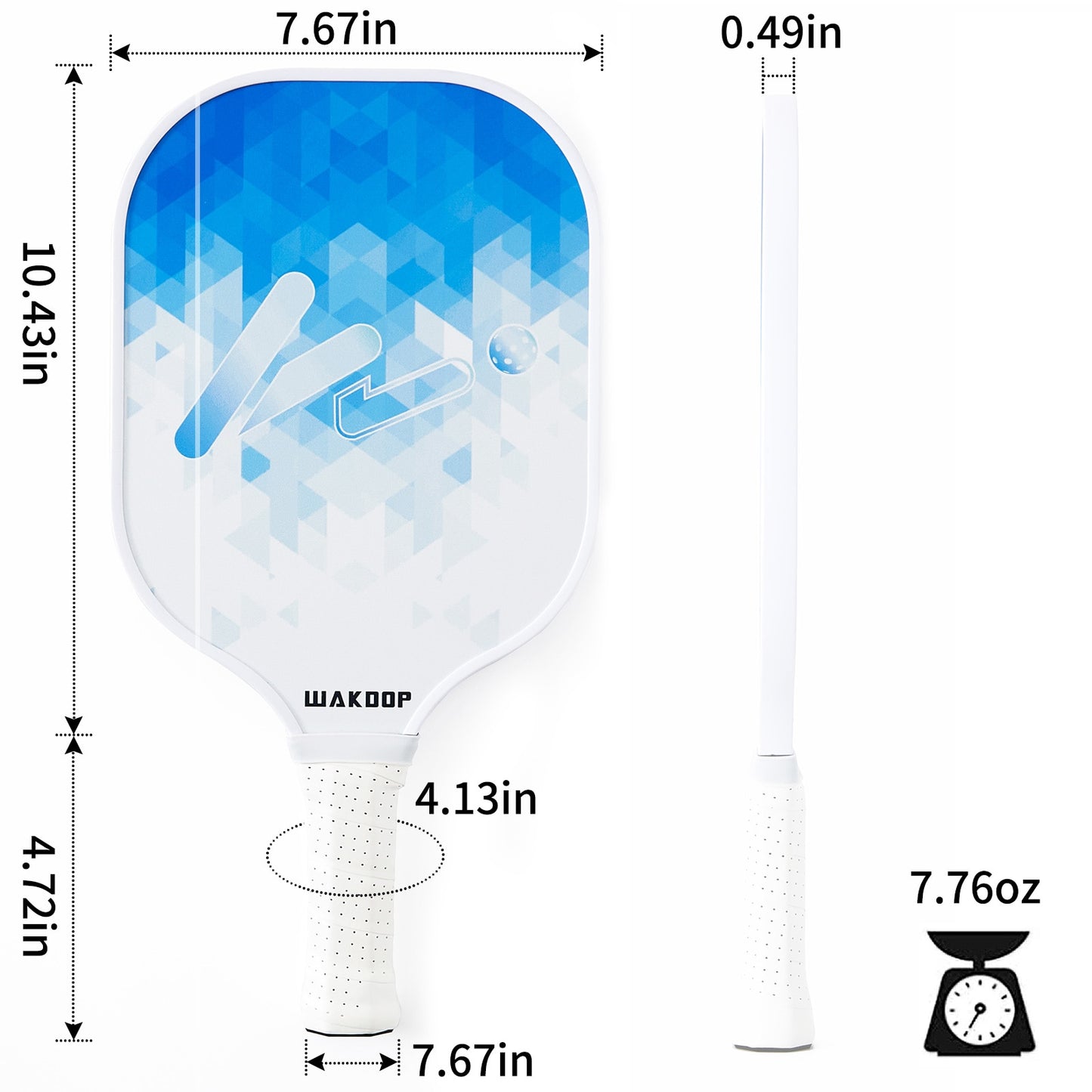 Wakdop USAPA Approved Pickleball Paddle with Grip, Pickleball Set of 1 Paddle 1 Grip And Portable Carry Bag