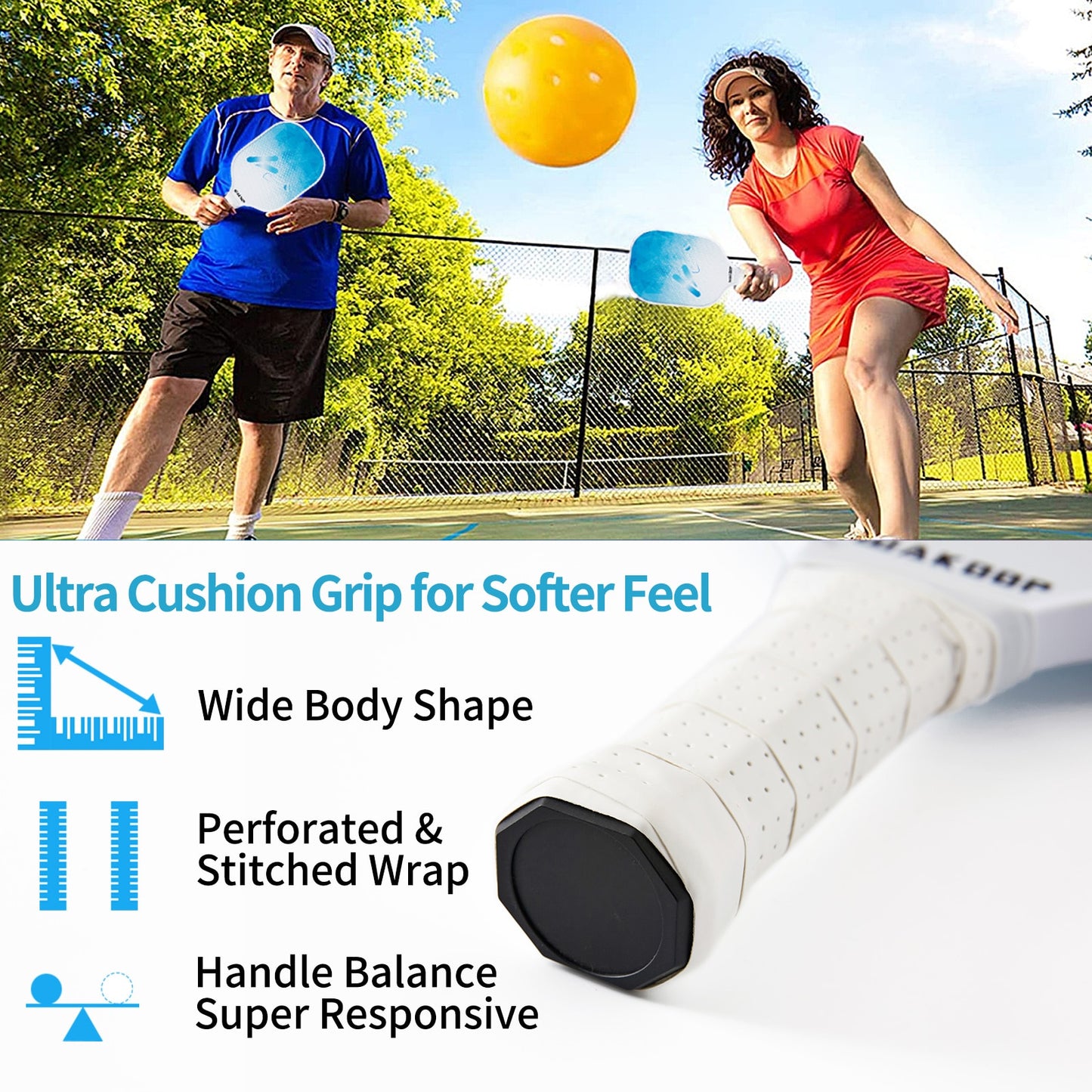Wakdop USAPA Approved Pickleball Paddle with Grip, Pickleball Set of 1 Paddle 1 Grip And Portable Carry Bag