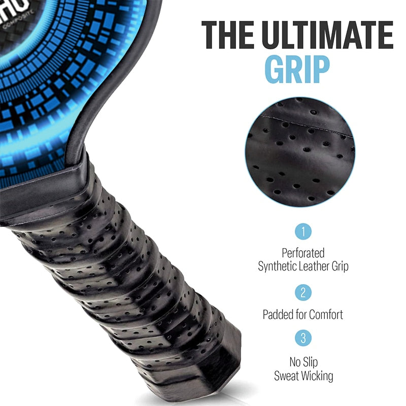 Carbon Fiber Composition PE Honeycomb Core Pickleball Paddle With Cover