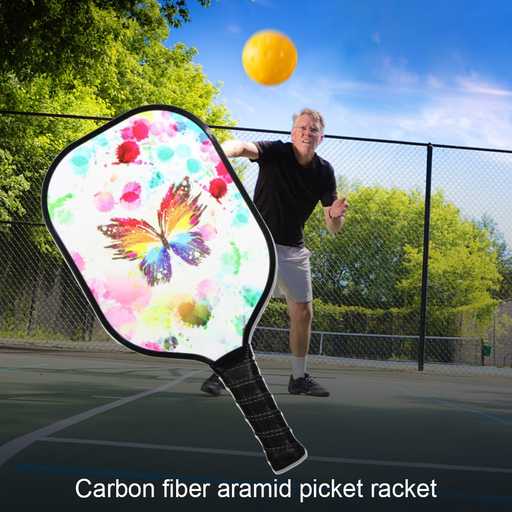 Pickleball Paddle Carbon Fiber Racquet Honeycomb Ball Outdoor Sport Racket with Bag Fitness Training