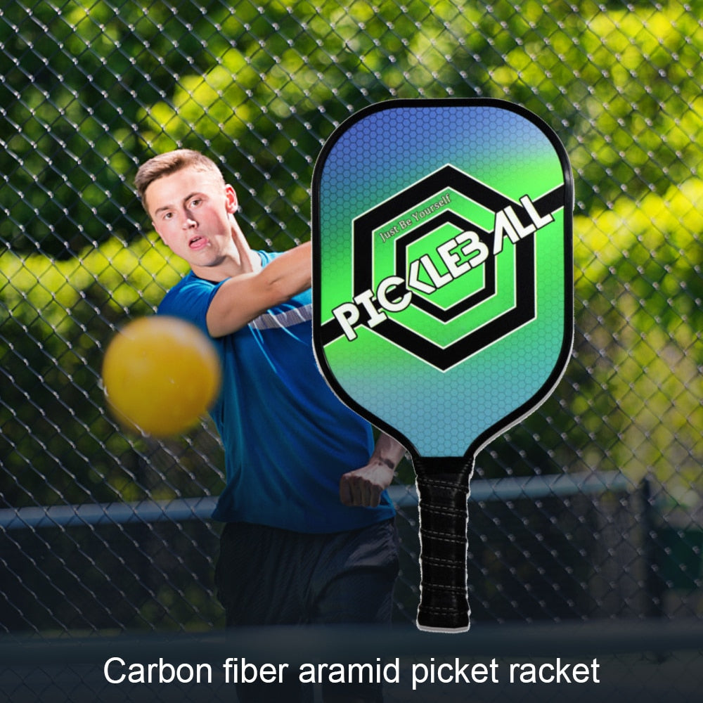 Pickleball Paddle Carbon Fiber Racquet Honeycomb Ball Outdoor Sport Racket with Bag Fitness Training
